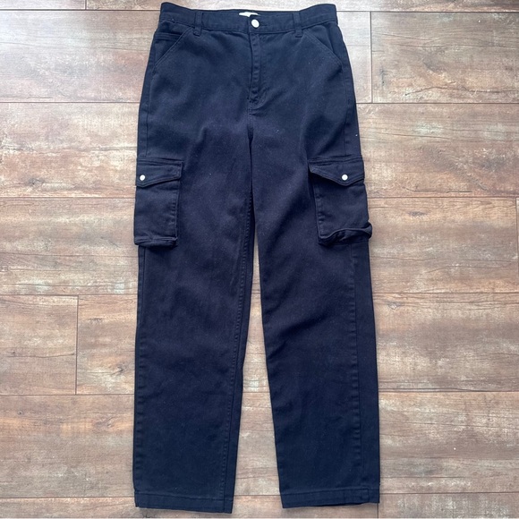 PacSun Black Cargo Stretch Dad High Rise Jeans Size 28 - Picture 2 of 8